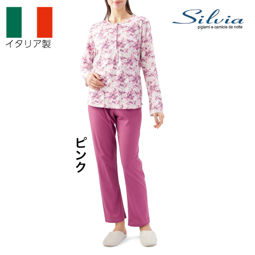 〈シルビア〉花柄コットンパジャマ　　１２３