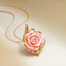 プリンセスミチコ＜薔薇の祝福＞宝石珊瑚と純金の宝飾ペンダント