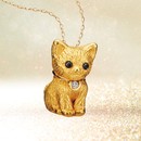 ＜純金の子猫＞ダイヤモンド入り２４金製宝飾ペンダント