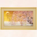 西田俊英筆　近衛桜　日月（左隻）　　　　　　　　　　　　　　　　　