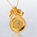 皇后陛下御還暦記念＜慶祝の薔薇＞純金コインとダイヤモンドの宝飾ペンダント