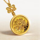天皇皇后両陛下　モンゴル国御訪問記念＜友愛の花束＞純金コインとダイヤモンドの宝飾ペンダント