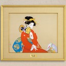 上村松園 筆　鼓の音