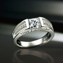 ギラロッシュ　エトワール プリンセスカットのCZと10ダイヤモンドの高級宝飾リング