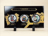 ＜ジャポニズム・アート コイン・コレクション＞純銀製 大型カラー貨幣 全3点